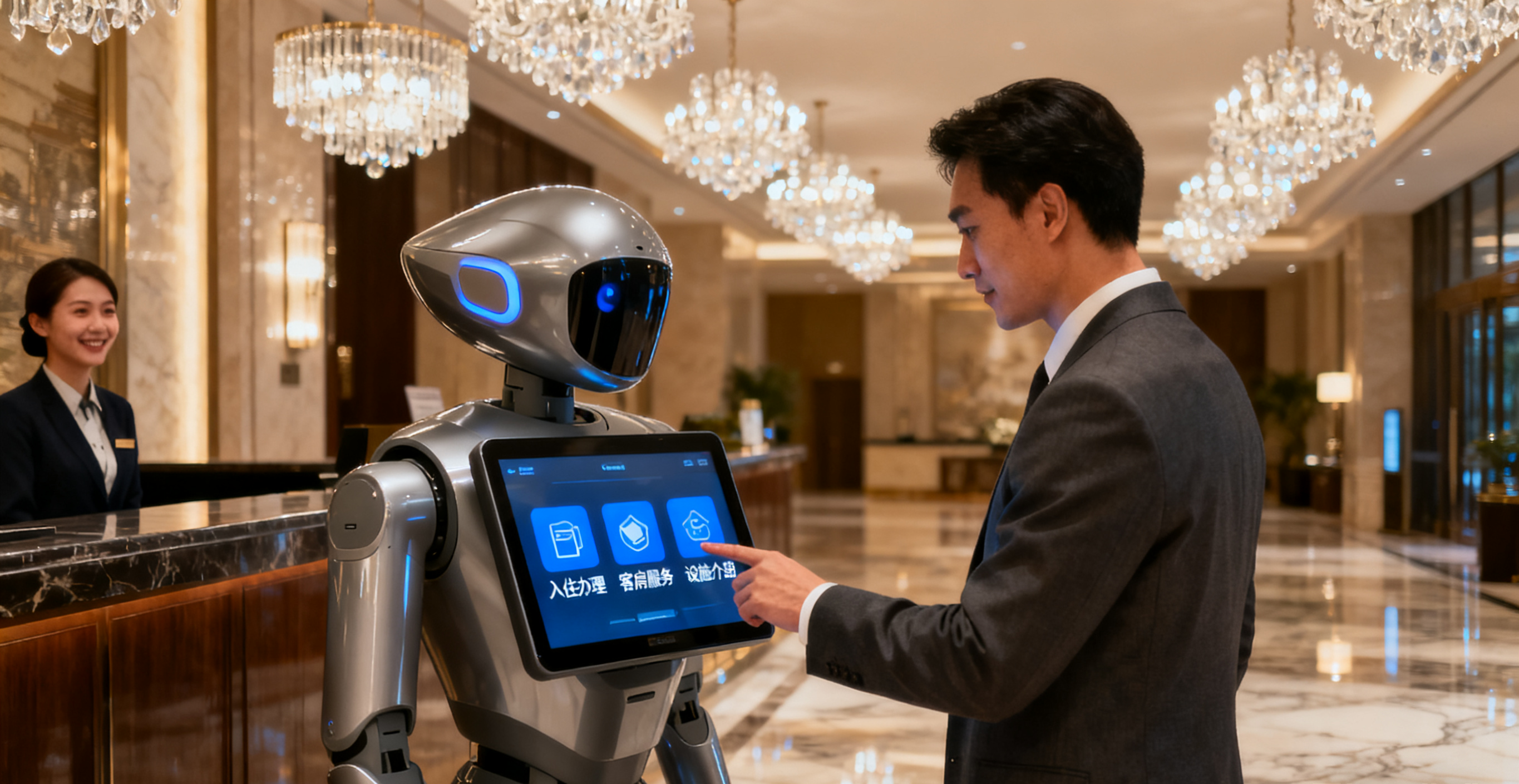 工業(yè)顯示器在酒店迎賓機器人中的應(yīng)用